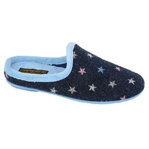 Sleepers Womens/Ladies Ellie Star Motif Mule Slippers / Navy Blue